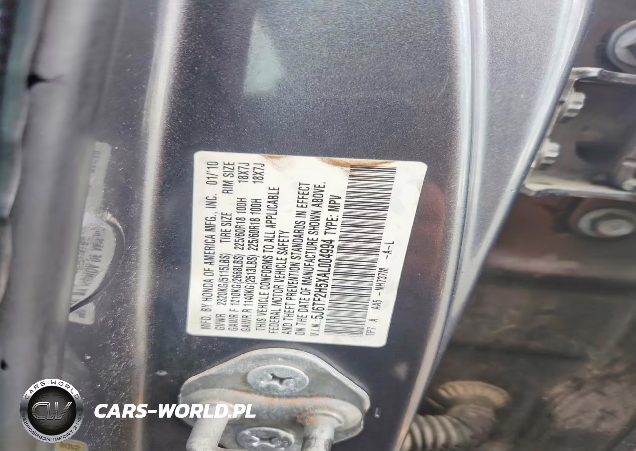 2010 Honda Accord Crosstour Exl VIN:5J6TF2H5XAL004994 - 12