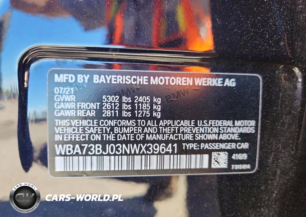 2022 BMW 540 Xi VIN:WBA73BJ03NWX39641 - 12