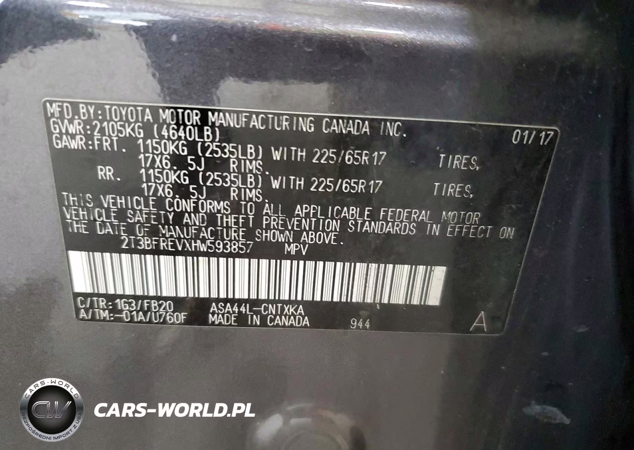 2017 Toyota Rav4 Le VIN:2T3BFREVXHW593857 - 14