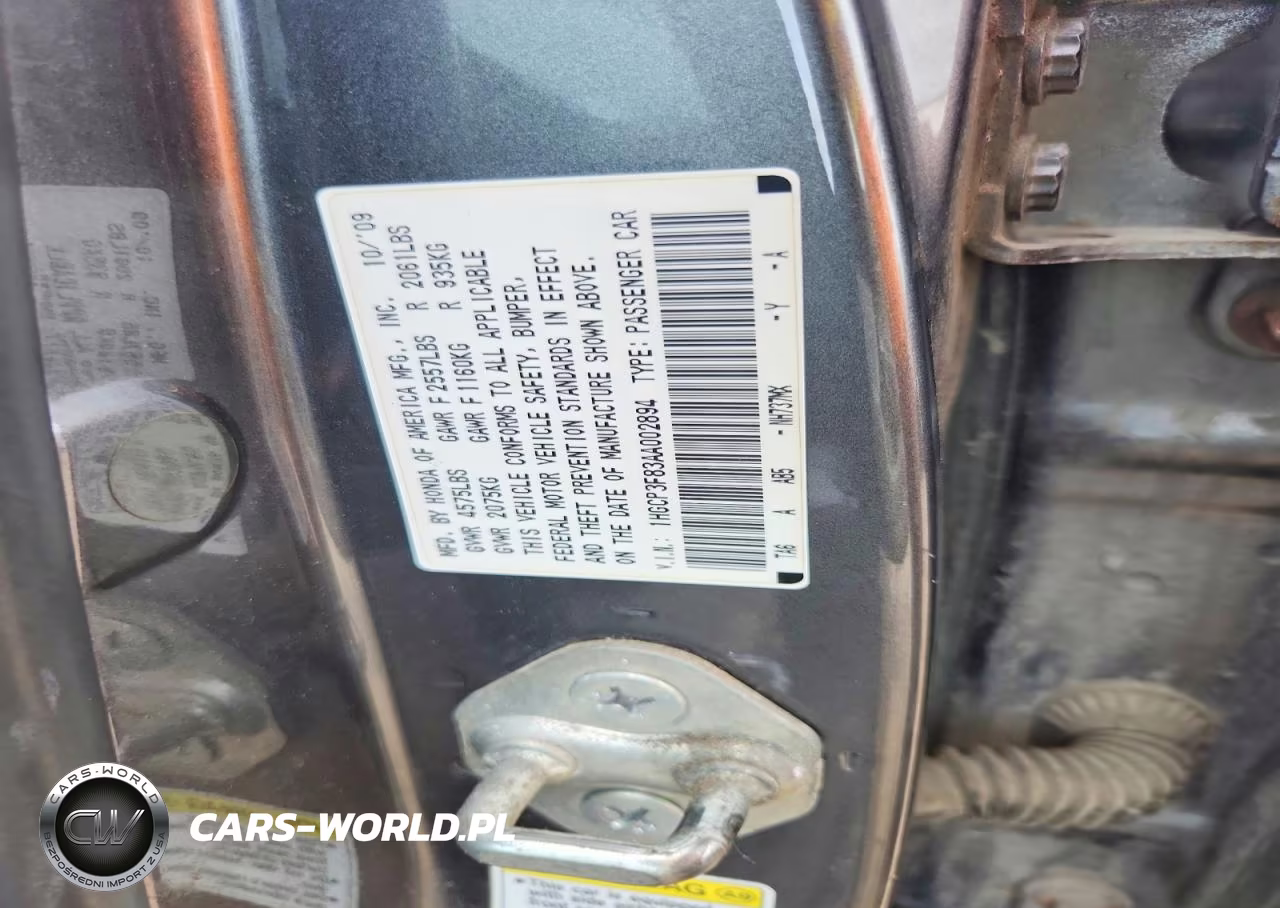 2010 Honda Accord Exl VIN:1HGCP3F83AA002894 - 12