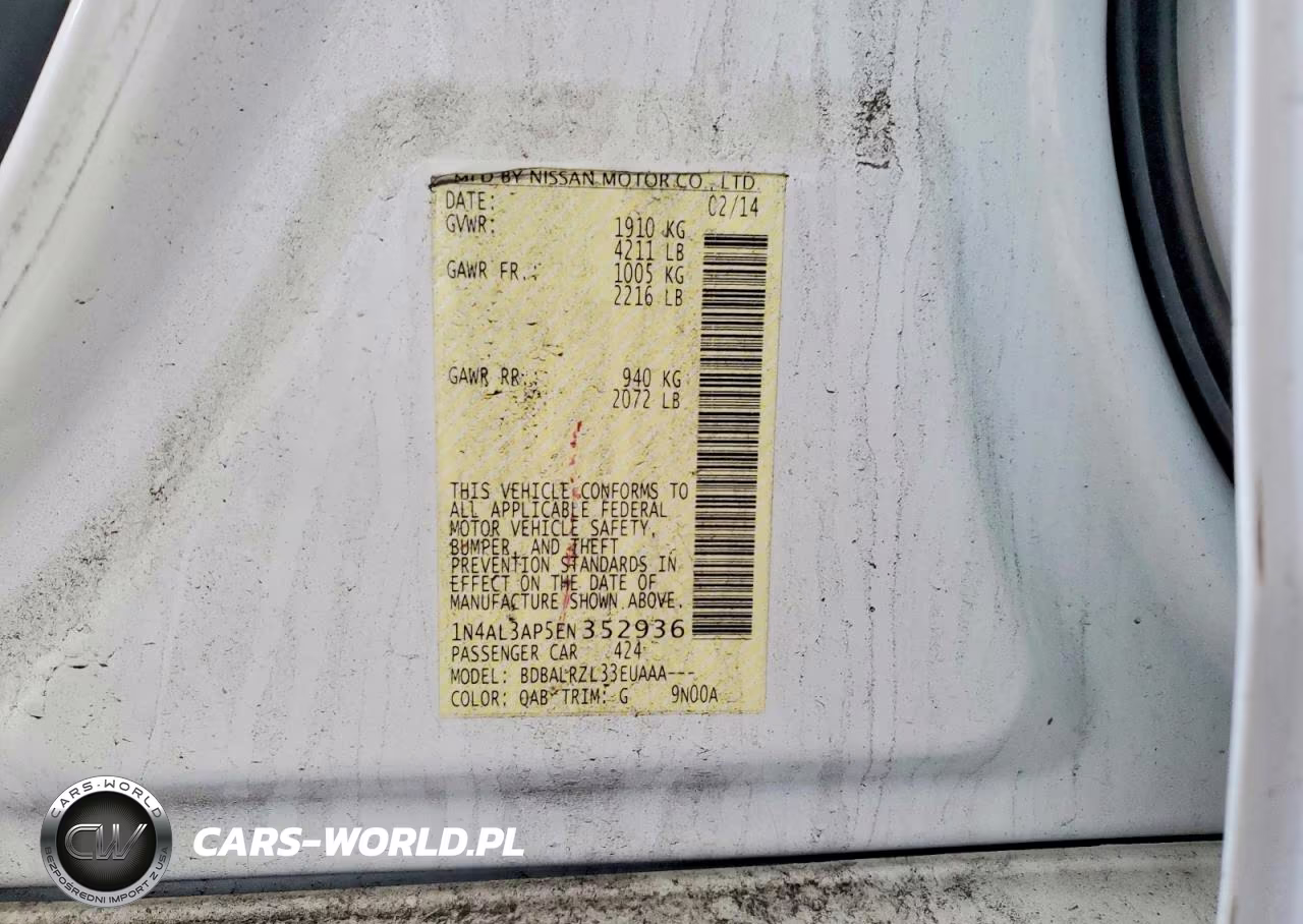 2014 Nissan Altima 2.5 S VIN:1N4AL3AP5EN352936 - 12
