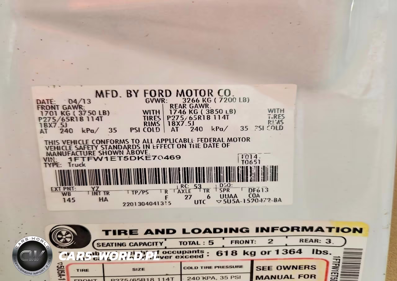 2013 Ford F150 Supercrew VIN:1FTFW1ET5DKE70469 - 12