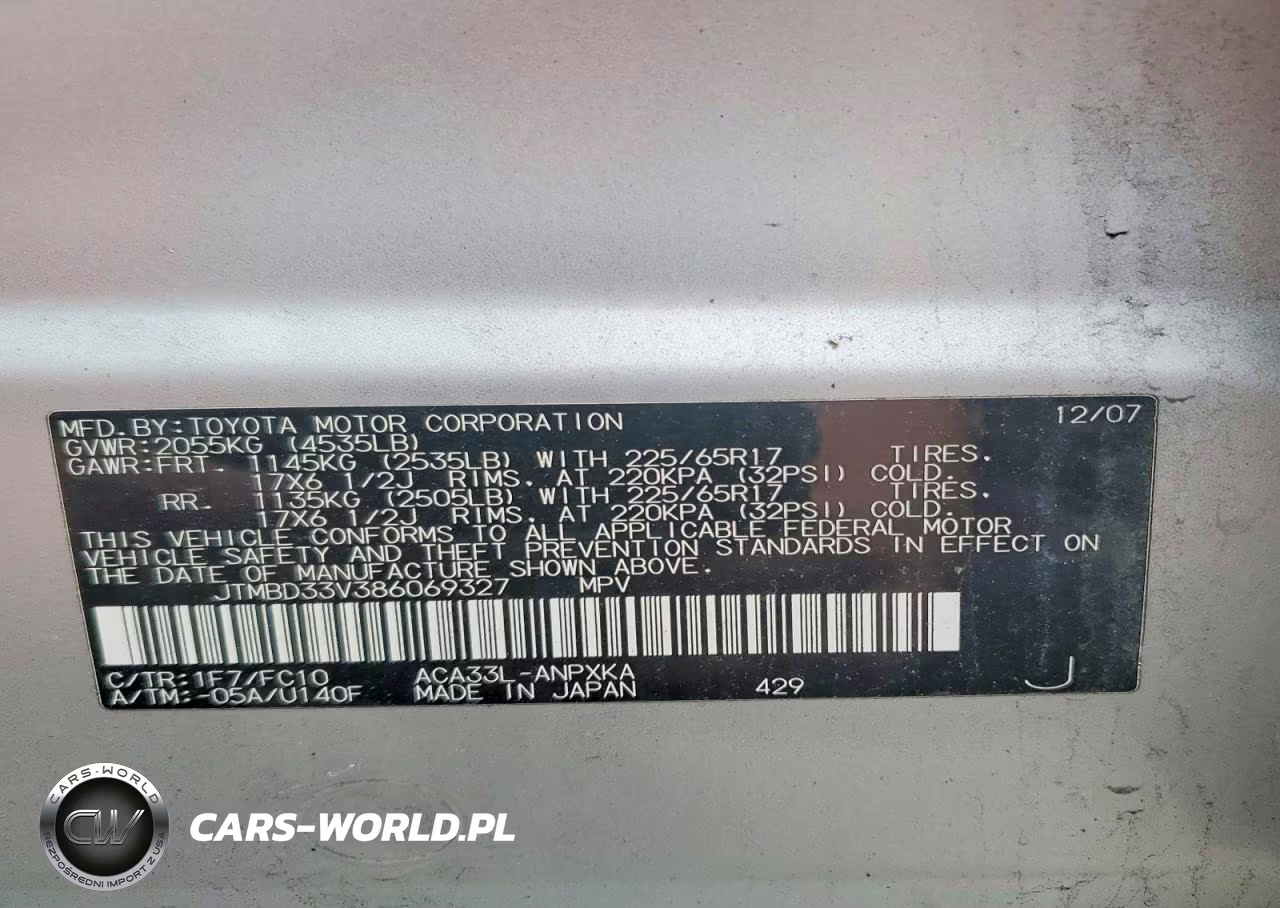 2008 Toyota Rav4 Base VIN:JTMBD33V386069327 - 13