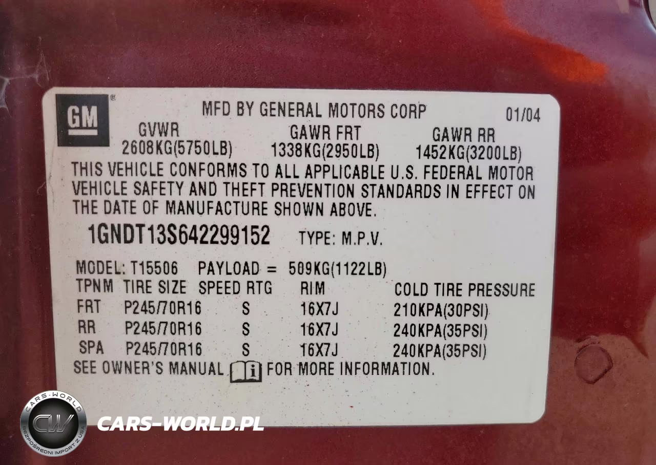 2004 Chevrolet Trailblazer Ls VIN:1GNDT13S642299152 - 13