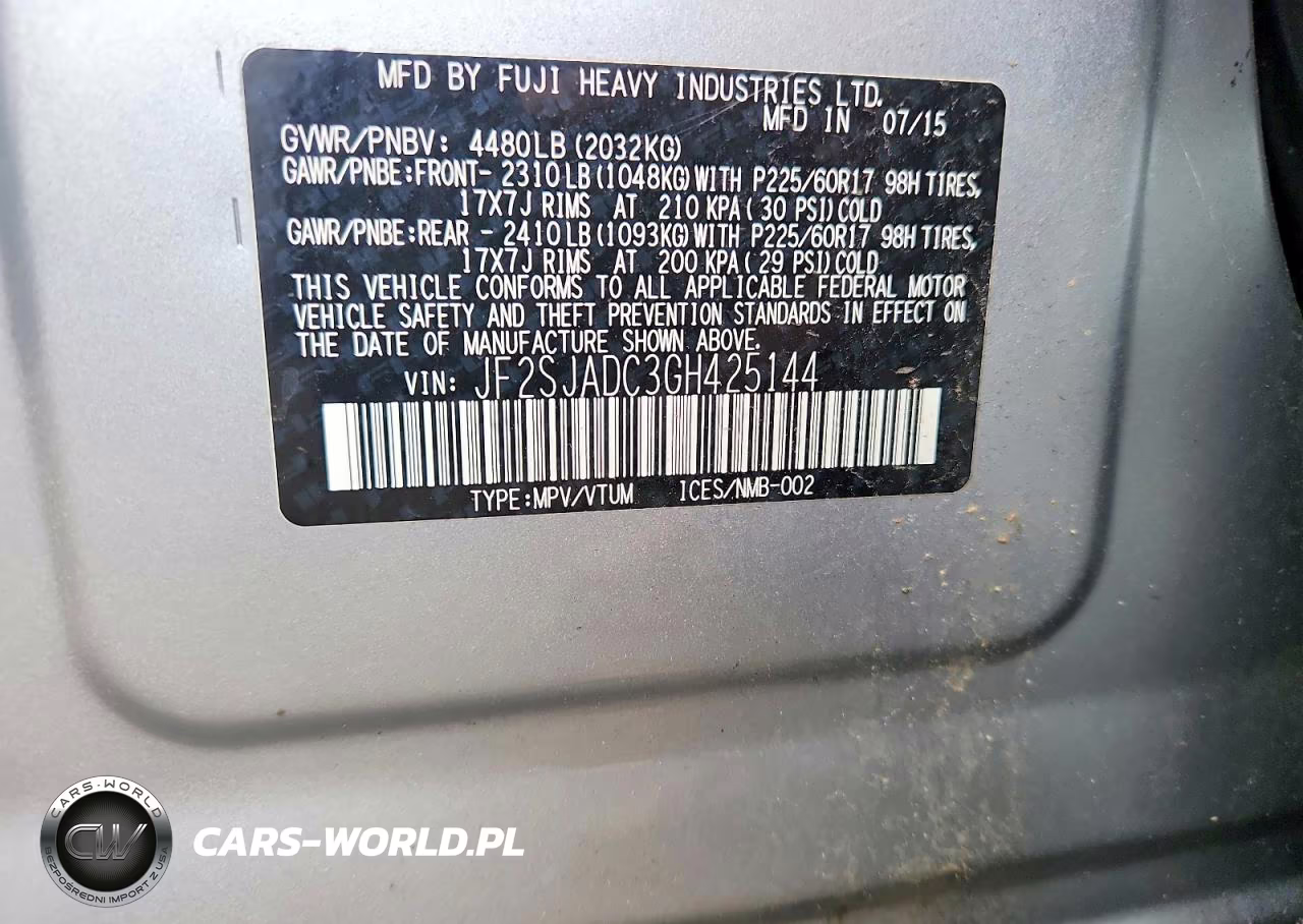 2016 Subaru Forester 2.5I Premium VIN:JF2SJADC3GH425144 - 12