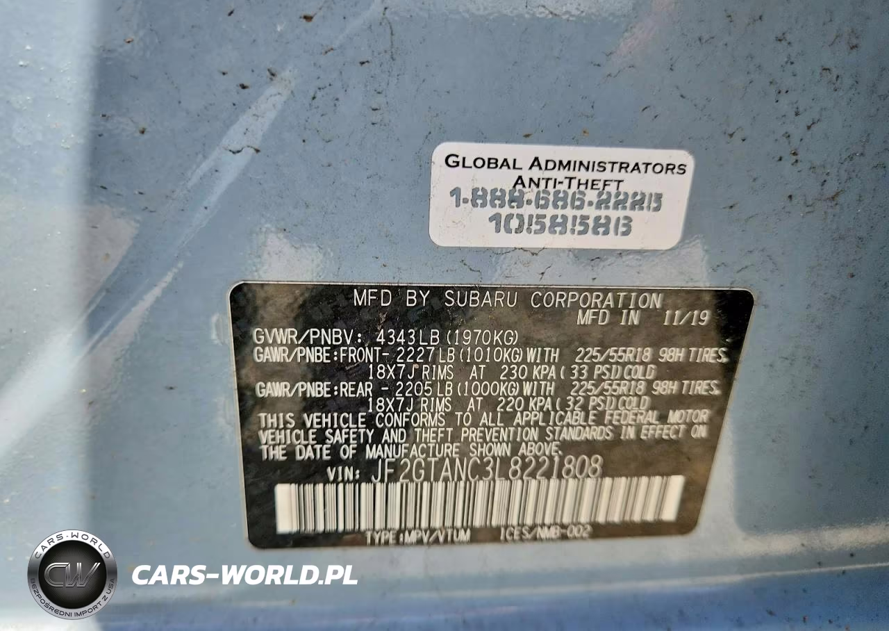 2020 Subaru Crosstrek Limited VIN:JF2GTANC3L8221808 - 13