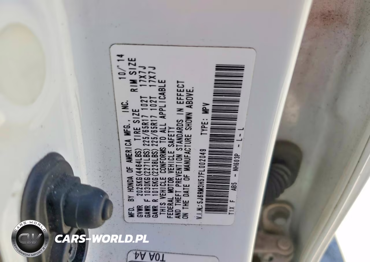2015 Honda Cr-V Ex VIN:5J6RM3H57FL002049 - 13