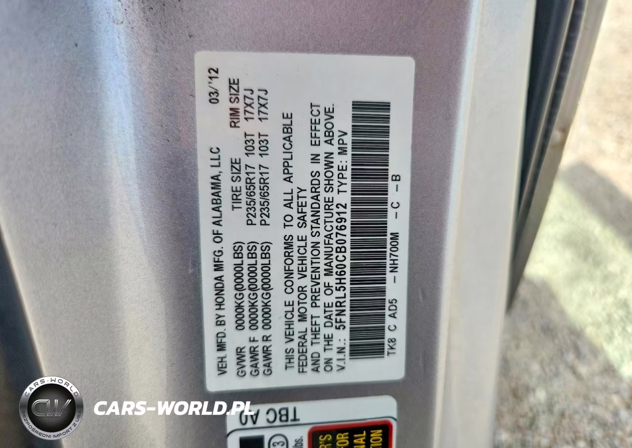 2012 Honda Odyssey Exl VIN:5FNRL5H60CB076912 - 13