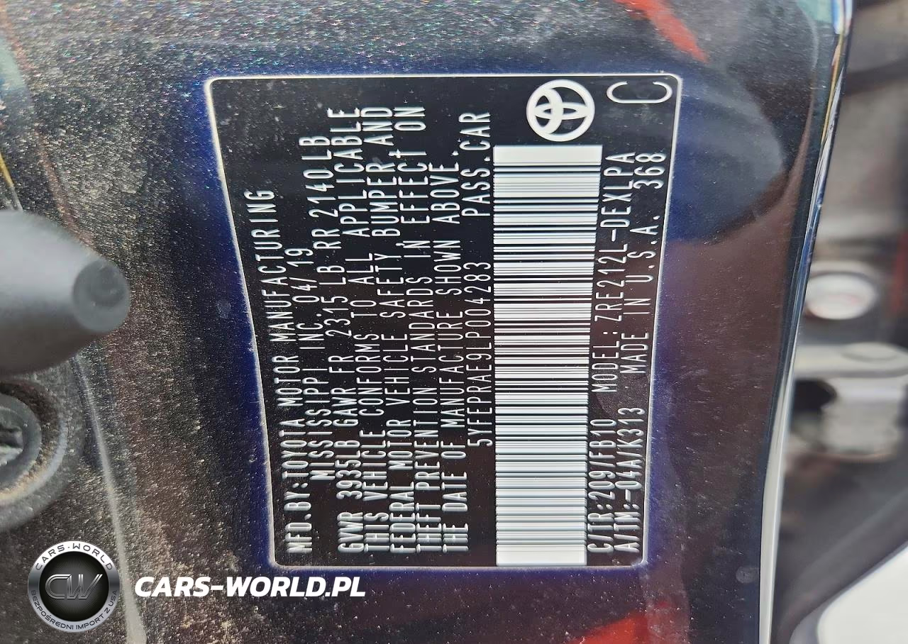 2020 Toyota Corolla Le VIN:5YFEPRAE9LP004283 - 12