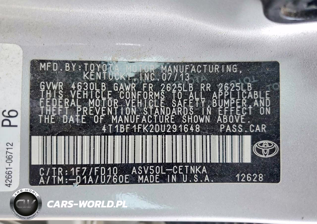 2013 Toyota Camry Le VIN:4T1BF1FK2DU291648 - 12