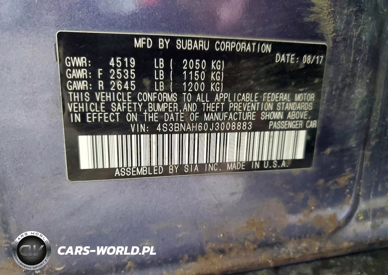 2018 Subaru Legacy 2.5I Premium VIN:4S3BNAH60J3008883 - 12