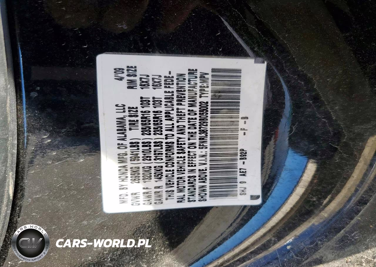 2009 Honda Odyssey Exl VIN:5FNRL38729B055002 - 13