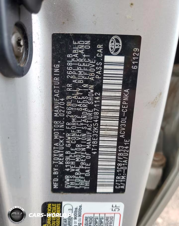 2004 Toyota Camry Le VIN:4T1BE32K54U871142 - 12
