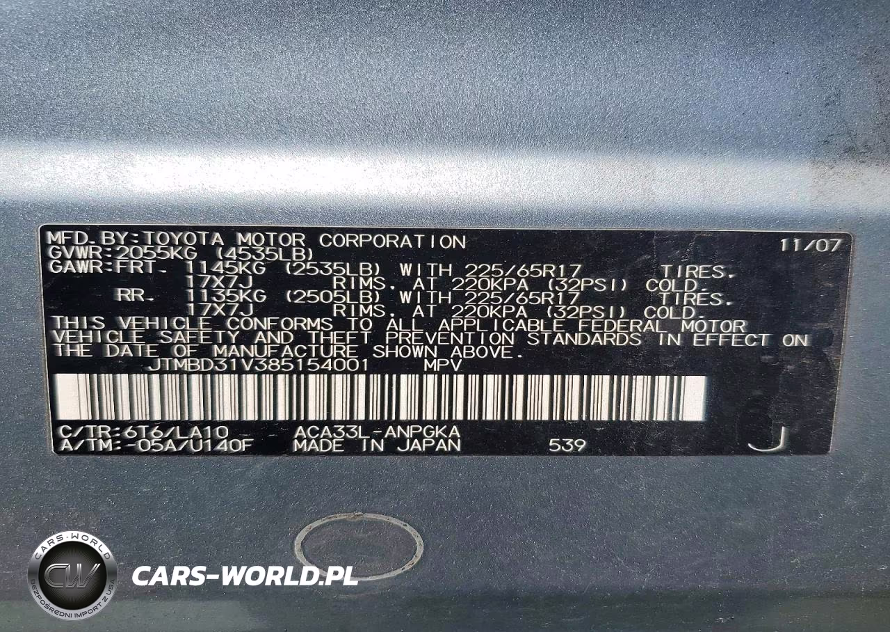 2008 Toyota Rav4 Limited VIN:JTMBD31V385154001 - 14