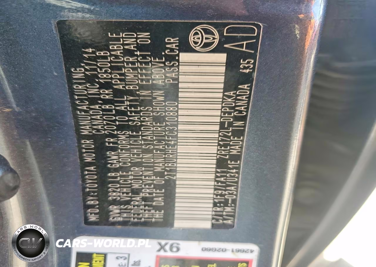 2015 Toyota Corolla L VIN:2T1BURHE4FC310880 - 13