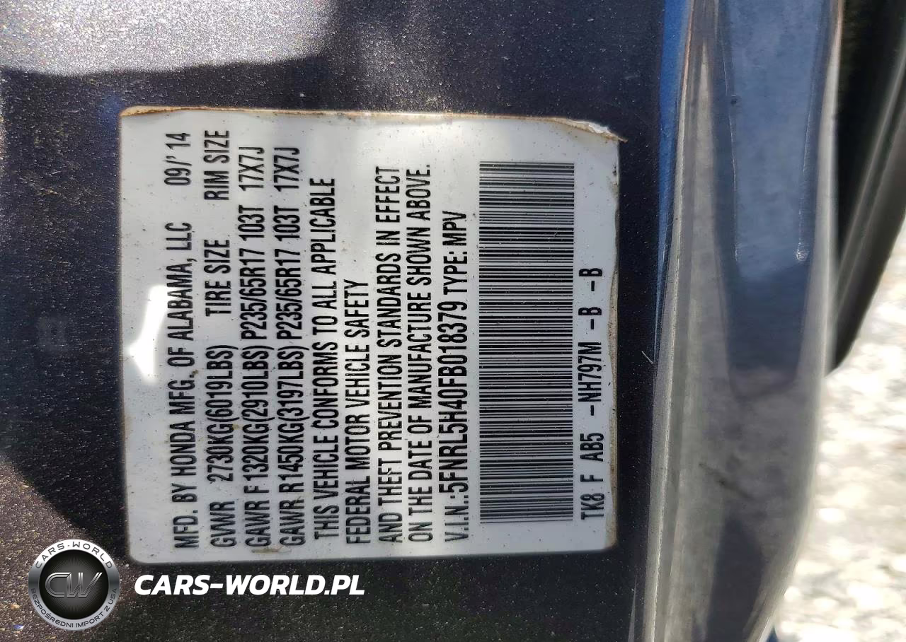 2015 Honda Odyssey Ex VIN:5FNRL5H40FB018379 - 13