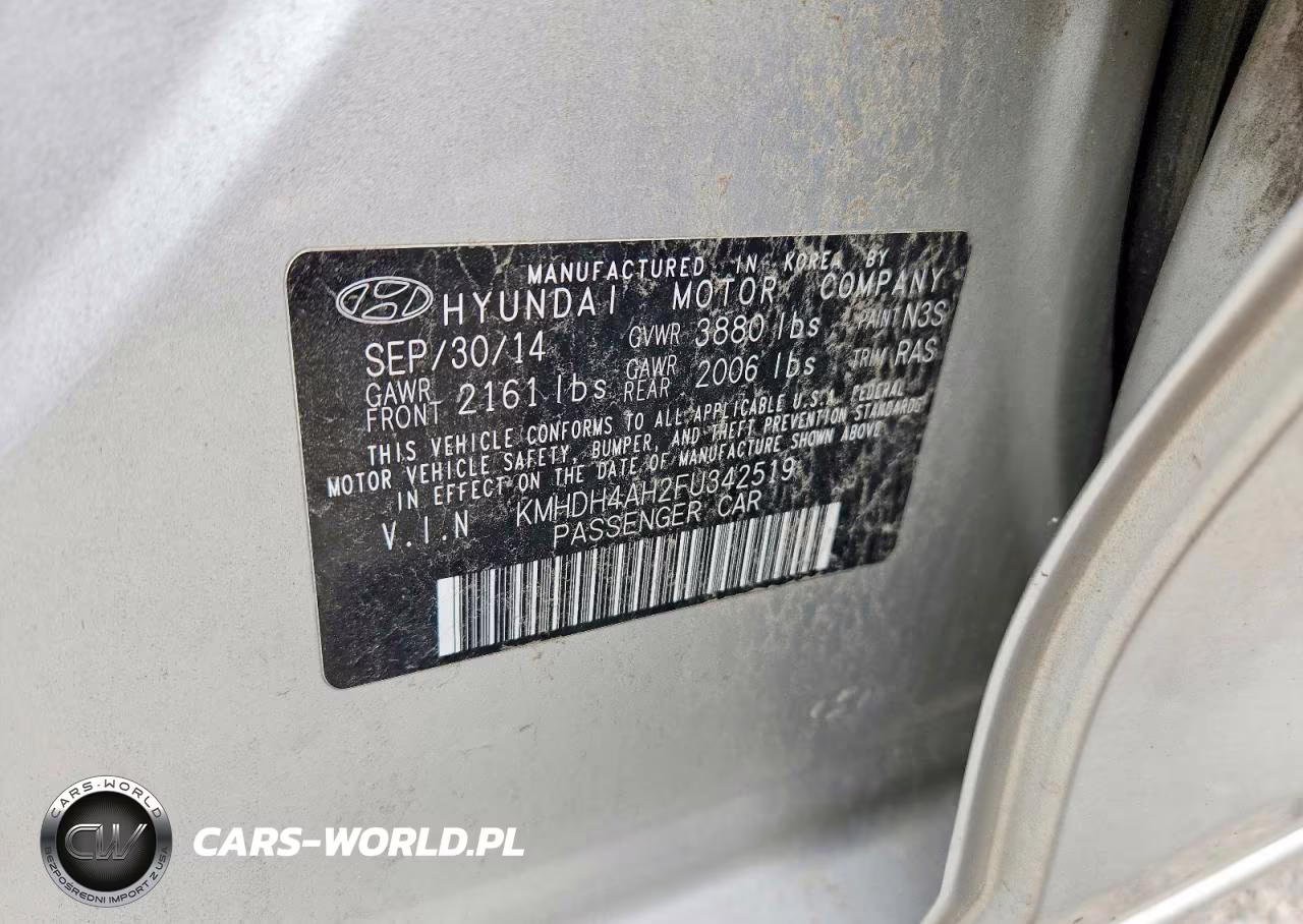 2015 Hyundai Elantra Sport VIN:KMHDH4AH2FU342519 - 12