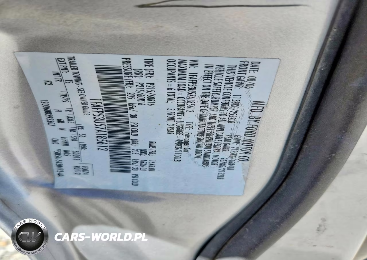 2007 Ford Taurus Se VIN:1FAFP53U57A185612 - 12