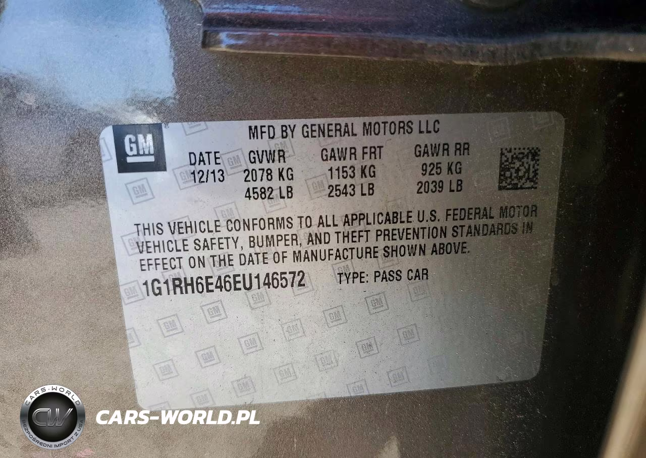 2014 Chevrolet Volt VIN:1G1RH6E46EU146572 - 12