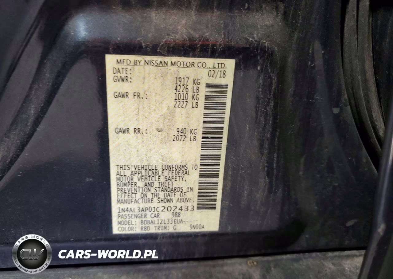 2018 Nissan Altima 2.5 Sv VIN:1N4AL3AP0JC202433 - 12