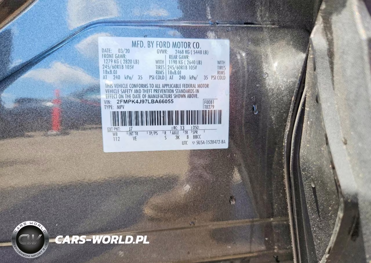 2020 Ford Edge Sel VIN:2FMPK4J97LBA66055 - 13