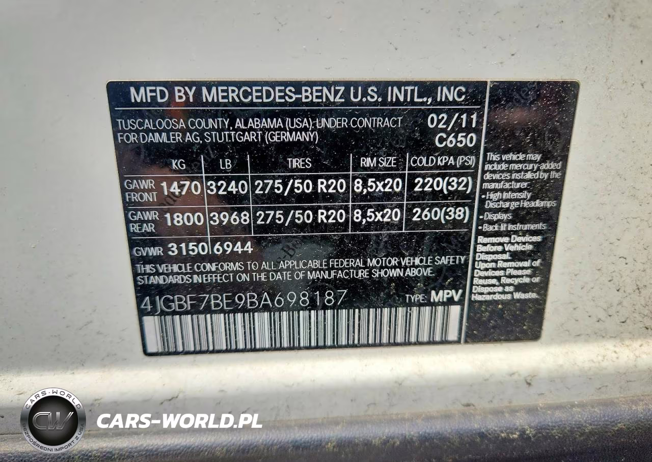 2011 Mercedes-Benz Gl 450 4Matic VIN:4JGBF7BE9BA698187 - 13