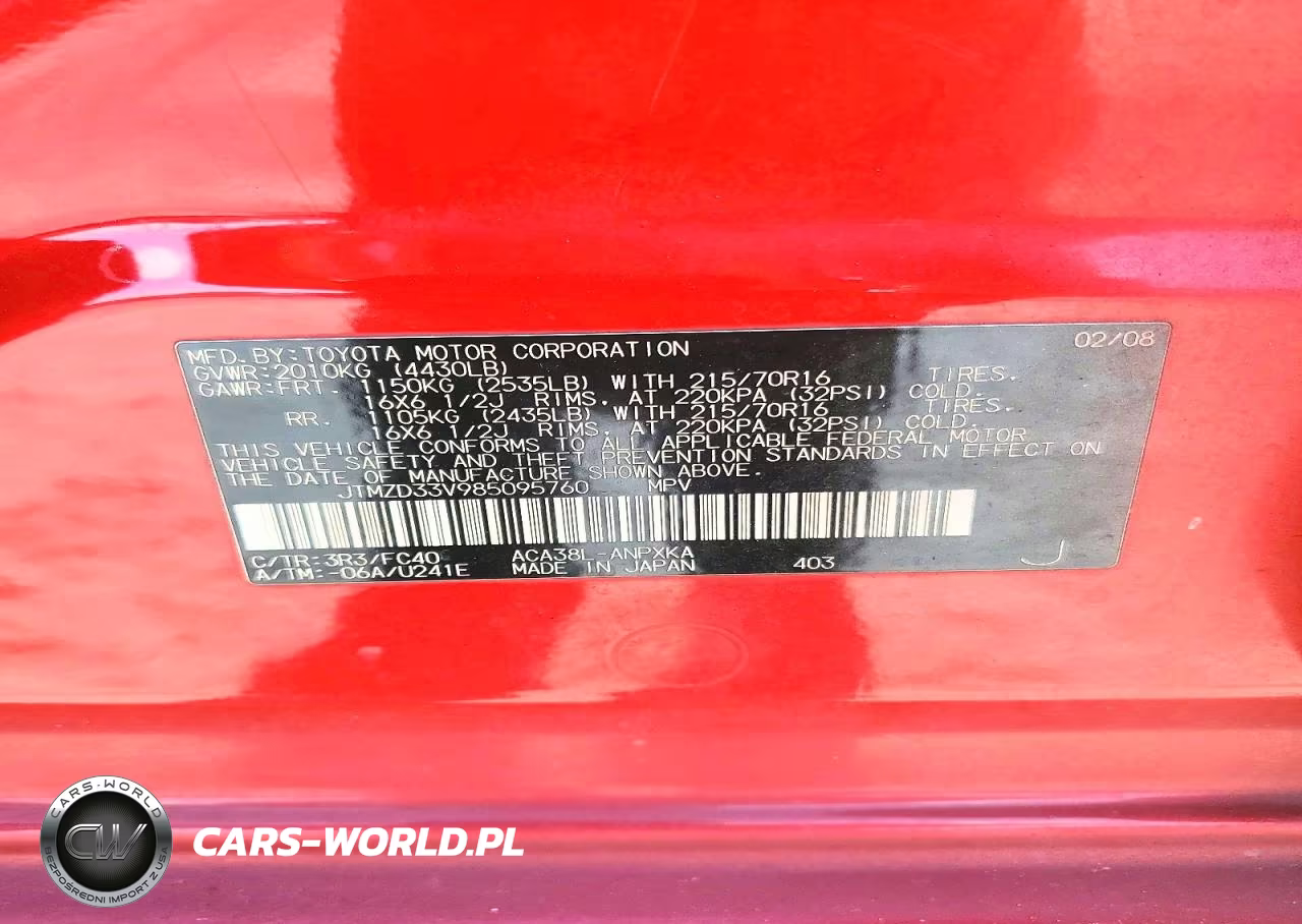 2008 Toyota Rav4 Base VIN:JTMZD33V985095760 - 13