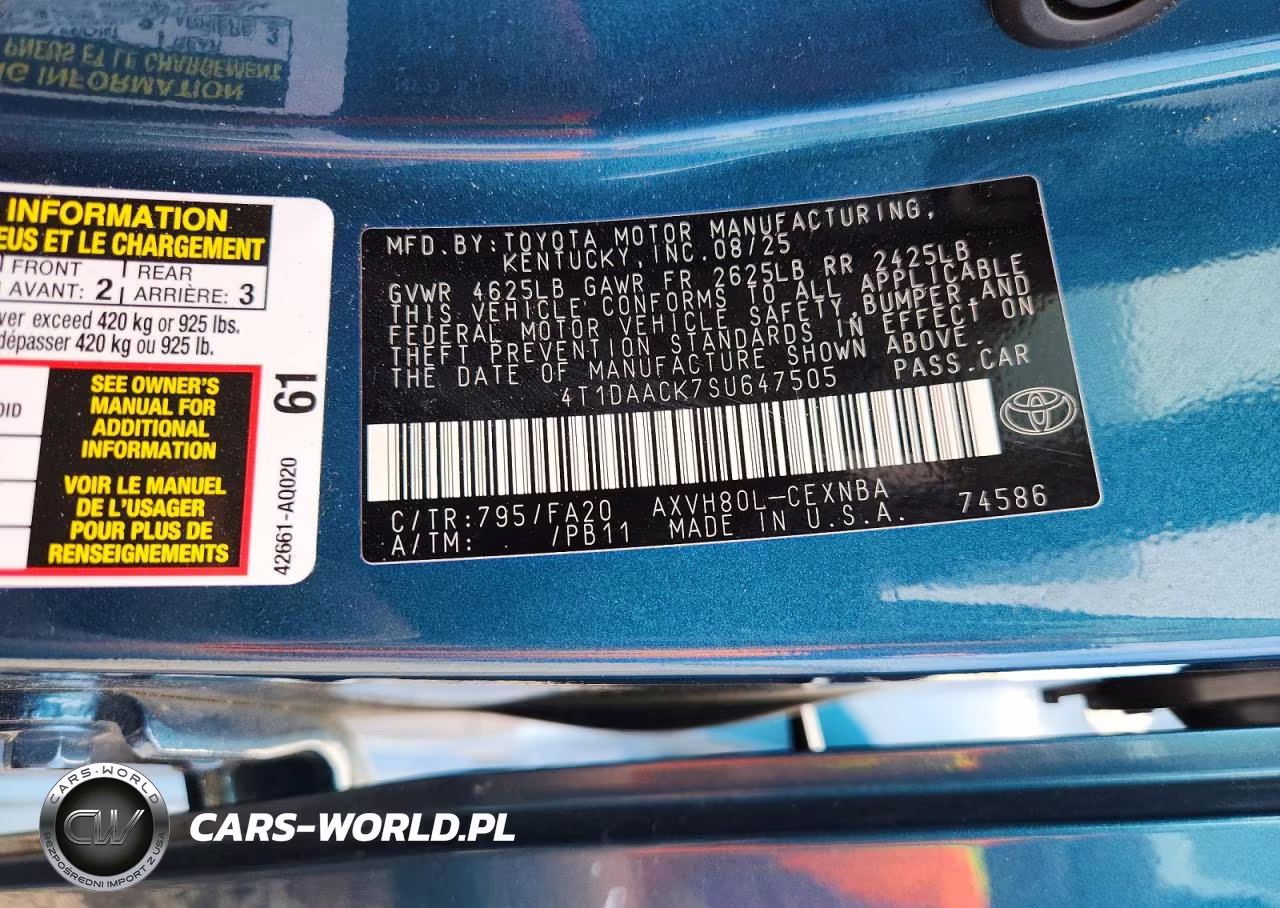 2025 Toyota Camry Le VIN:4T1DAACK7SU647505 - 12
