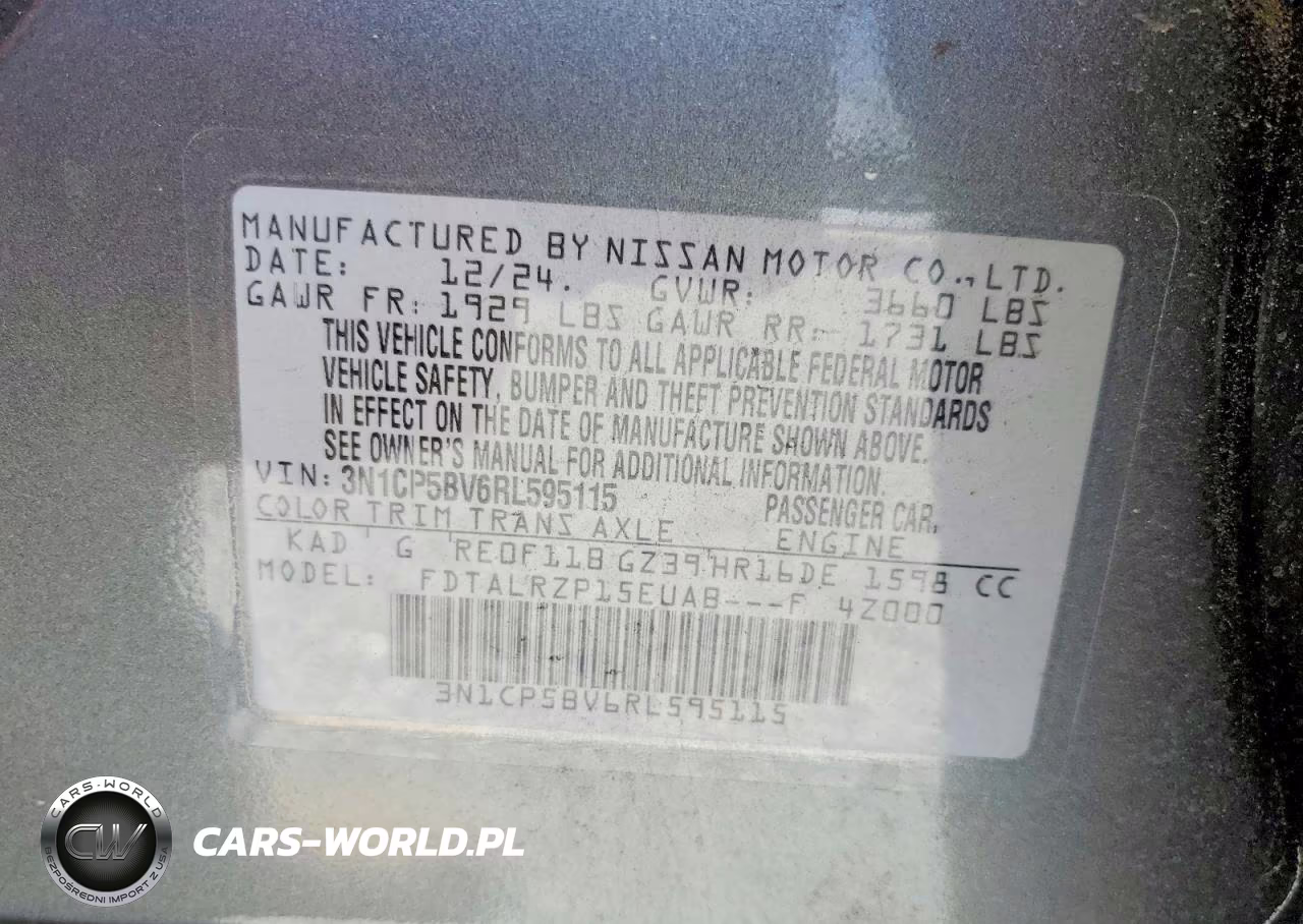 2024 Nissan Kicks S VIN:3N1CP5BV6RL595115 - 13