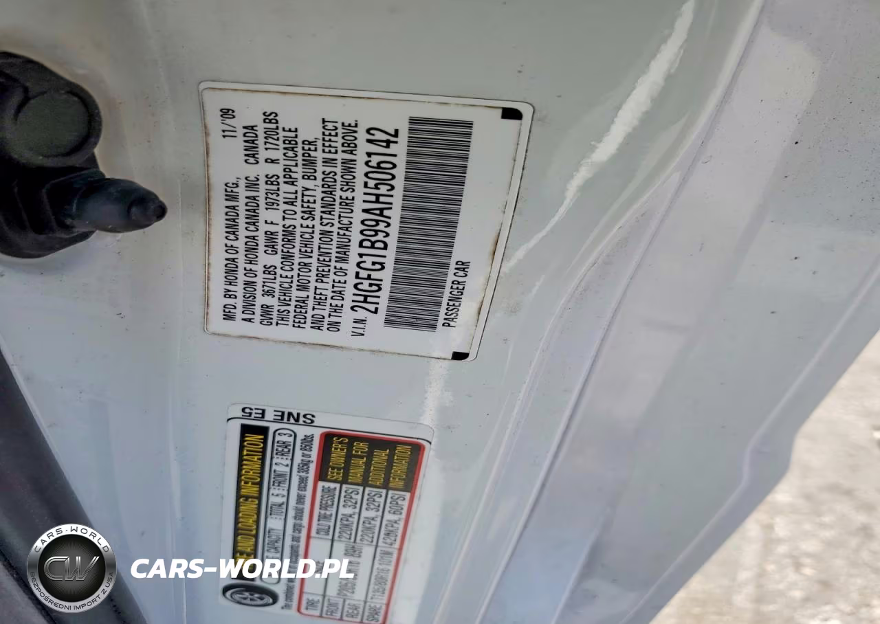 2010 Honda Civic Exl VIN:2HGFG1B99AH506142 - 12