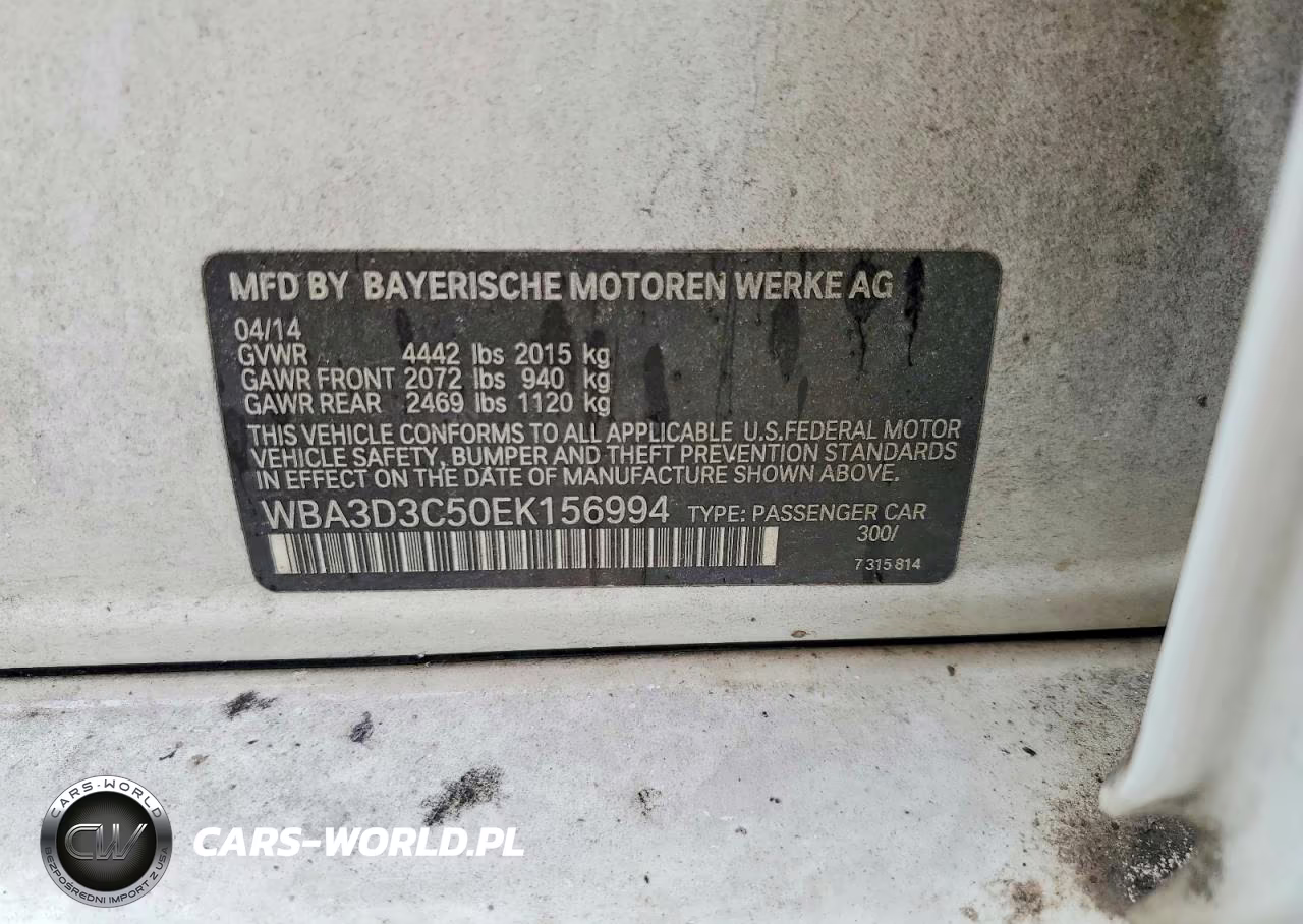 2014 BMW 328 D VIN:WBA3D3C50EK156994 - 12