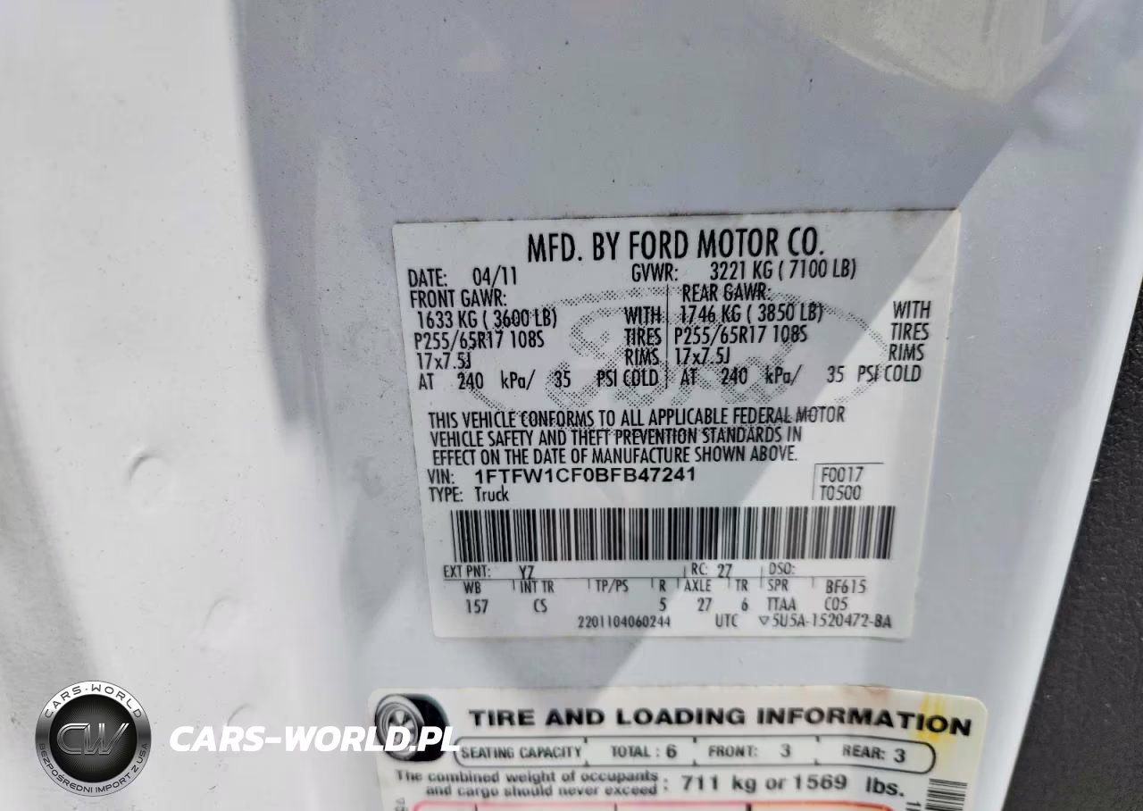 2011 Ford F150 Supercrew VIN:1FTFW1CF0BFB47241 - 12