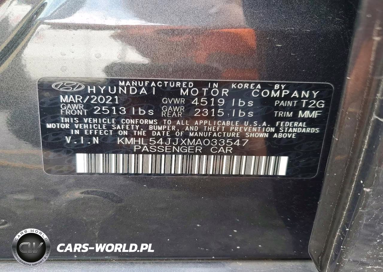 2021 Hyundai Sonata Hybrid Limited VIN:KMHL54JJXMA033547 - 12
