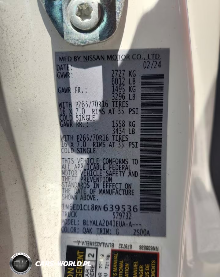 2024 Nissan Frontier S VIN:1N6ED1CL8RN639536 - 12