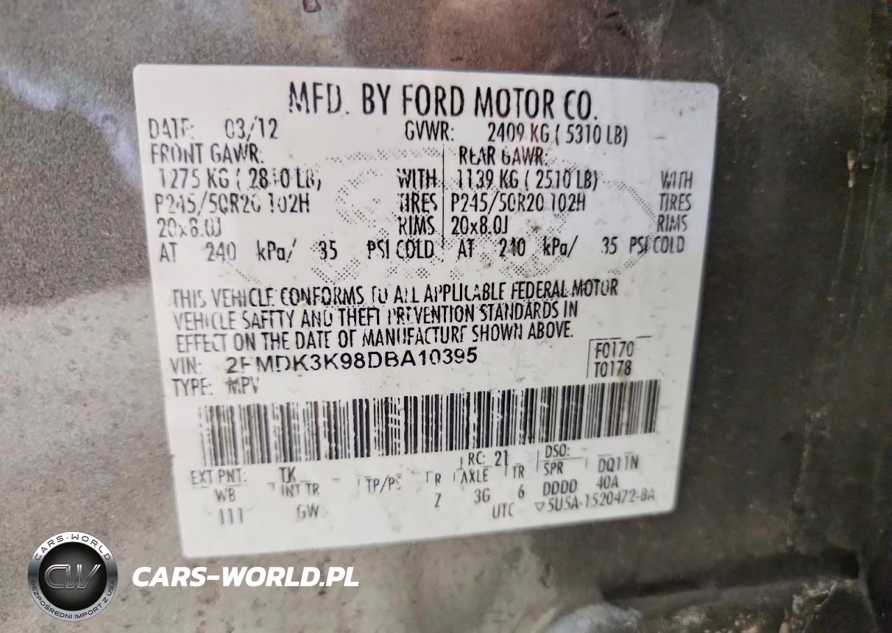 2013 Ford Edge Limited VIN:2FMDK3K98DBA10395 - 12