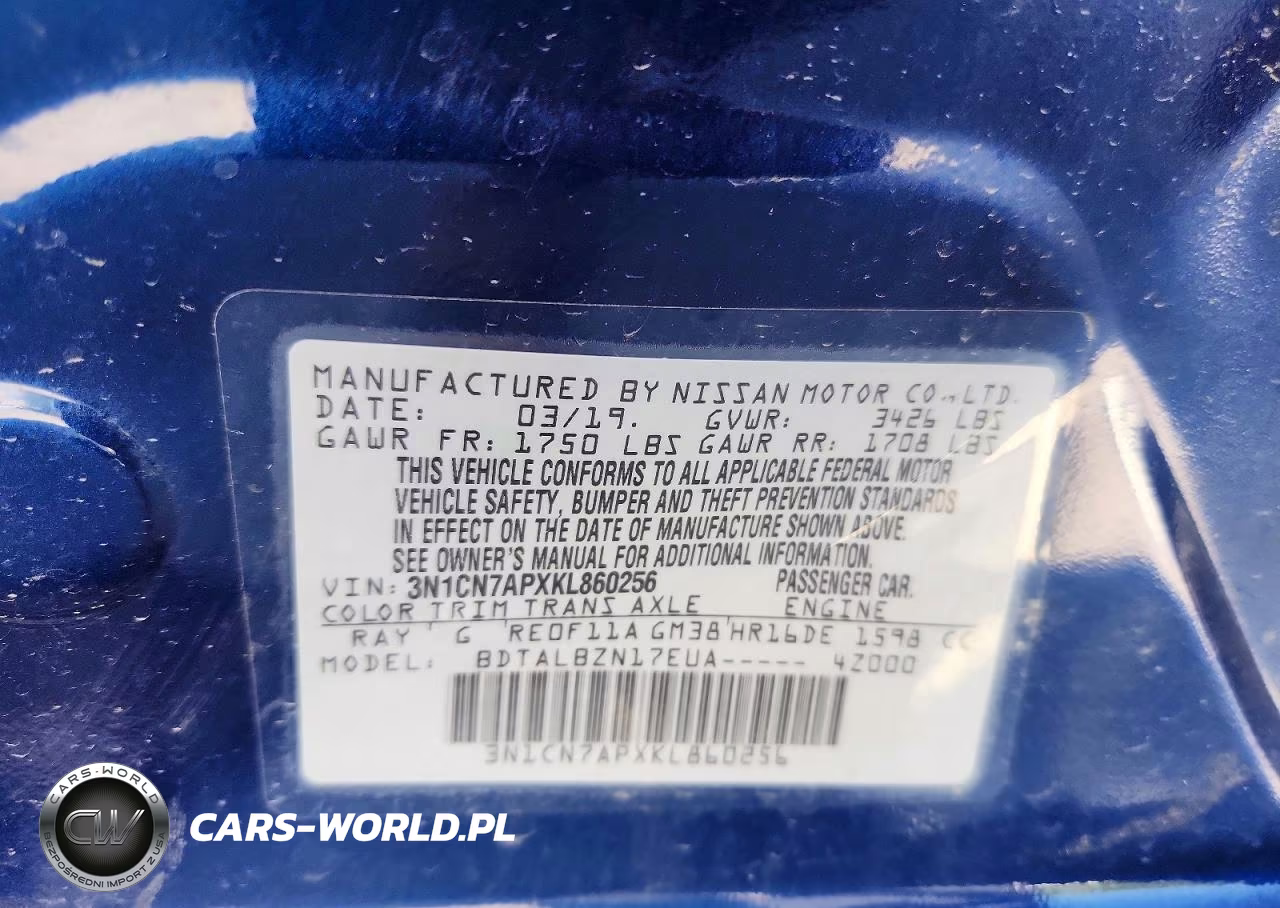 2019 Nissan Versa S VIN:3N1CN7APXKL860256 - 12