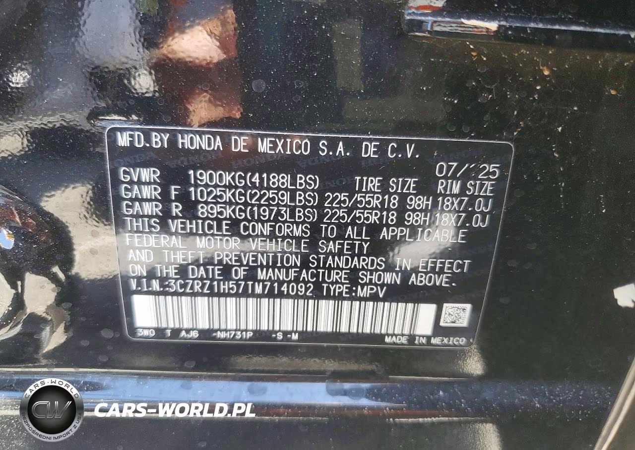 2026 Honda Hr-V Sport VIN:3CZRZ1H57TM714092 - 13