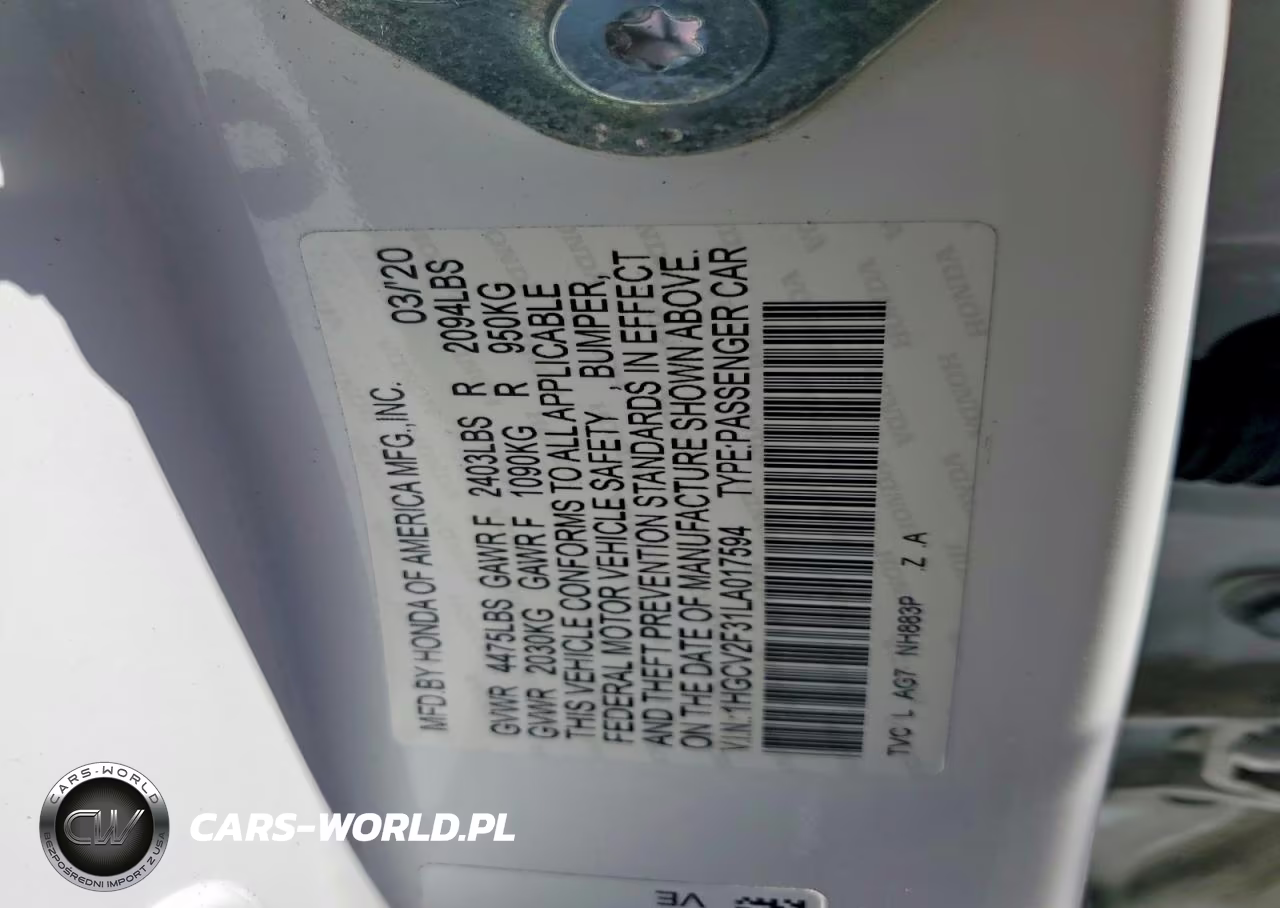 2020 Honda Accord Sport VIN:1HGCV2F31LA017594 - 13
