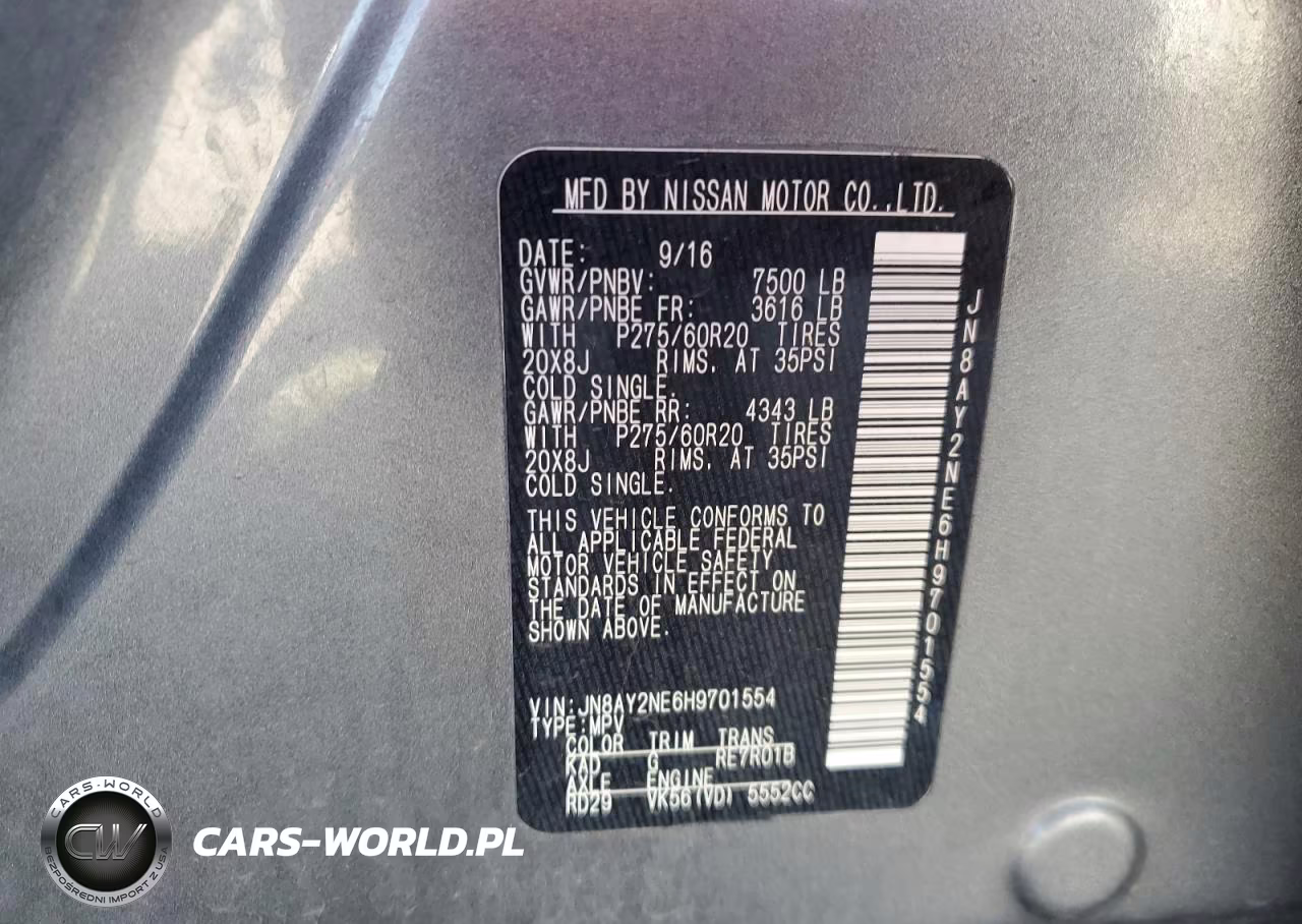 2017 Nissan Armada Platinum VIN:JN8AY2NE6H9701554 - 13