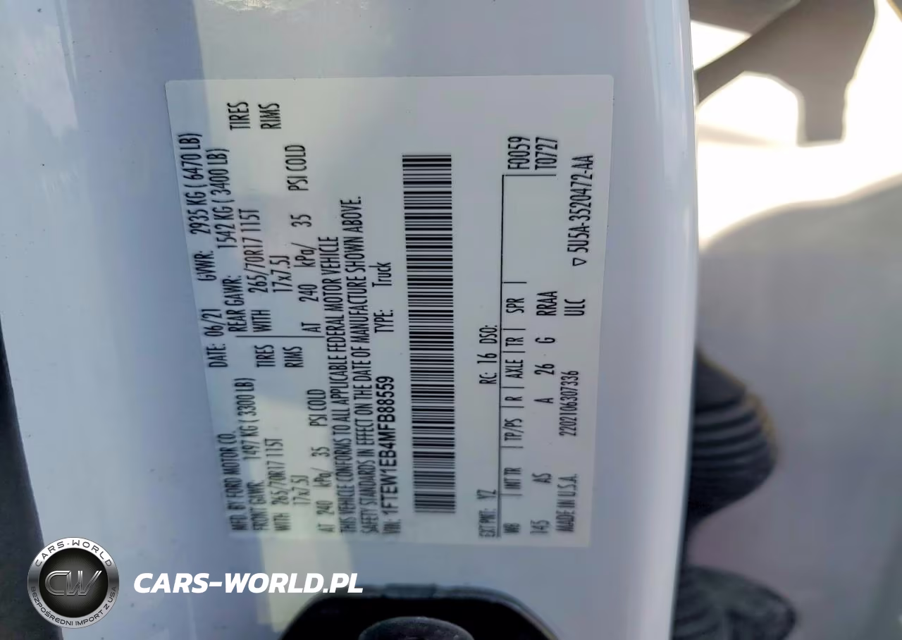 2021 Ford F150 Supercrew VIN:1FTEW1EB4MFB88559 - 12