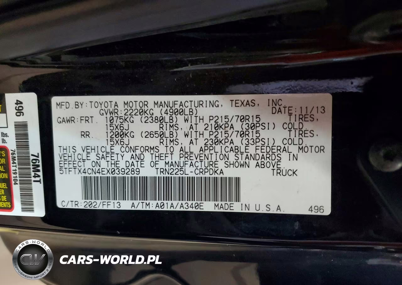 2014 Toyota Tacoma Access Cab VIN:5TFTX4CN4EX039289 - 12