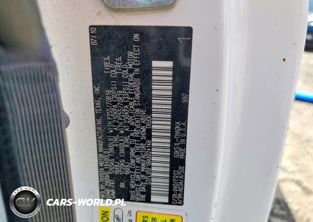 2010 Toyota Tundra Grade VIN:5TFLU5F18AX024148 - 12