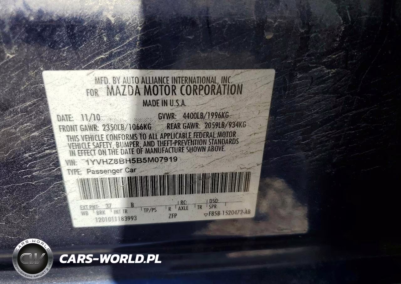 2011 Mazda 6 I VIN:1YVHZ8BH5B5M07919 - 12
