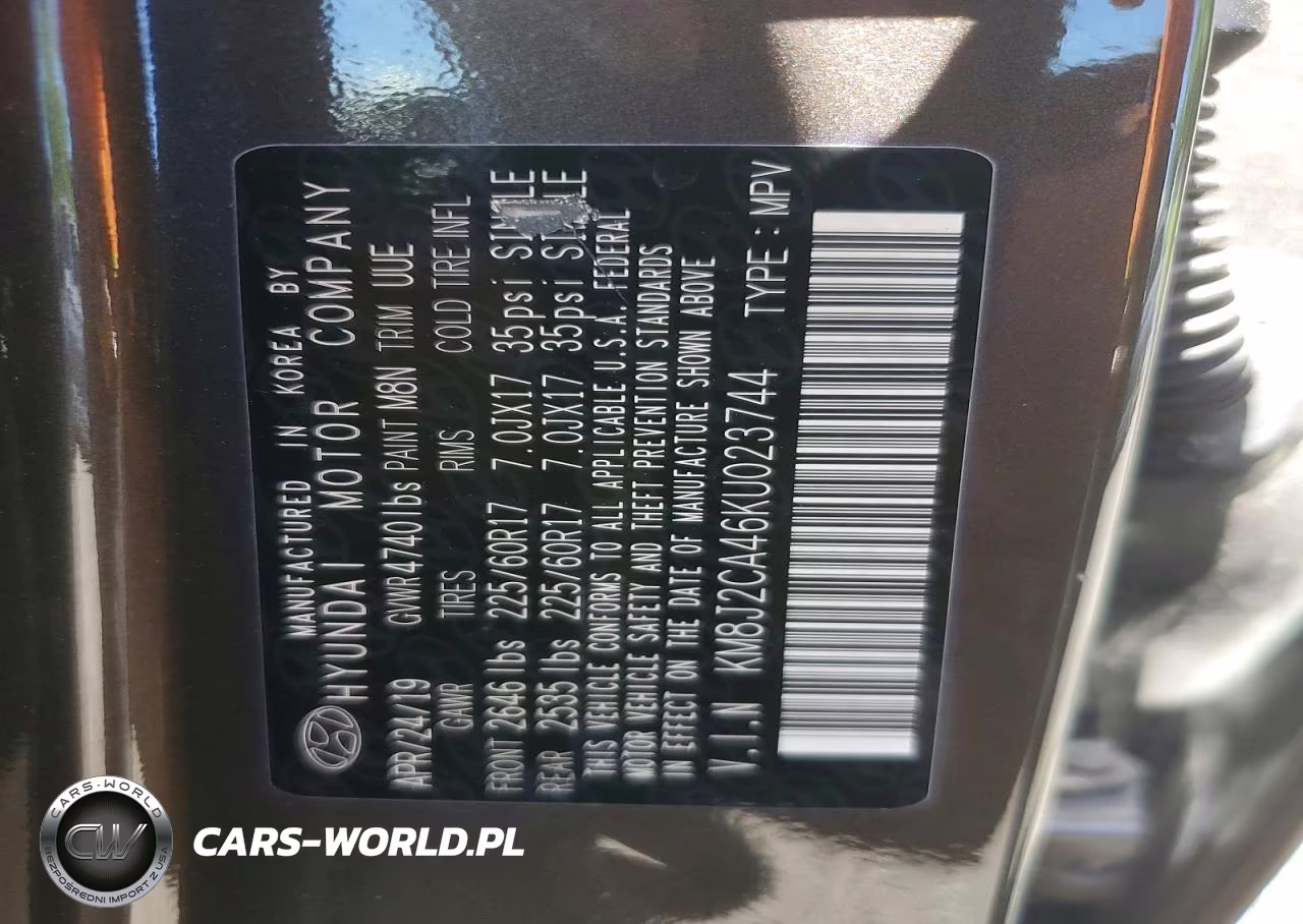 2019 Hyundai Tucson Se VIN:KM8J2CA46KU023744 - 13