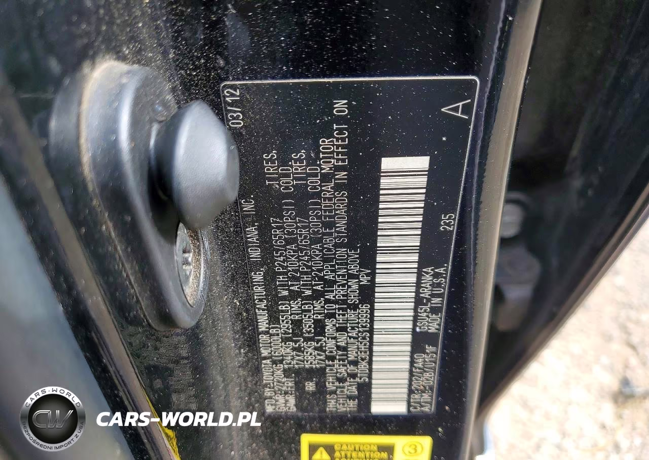 2012 Toyota Highlander Base VIN:5TDBK3EH5CS139996 - 14