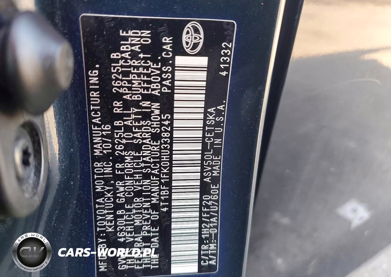 2017 Toyota Camry Se VIN:4T1BF1FK0HU338245 - 13