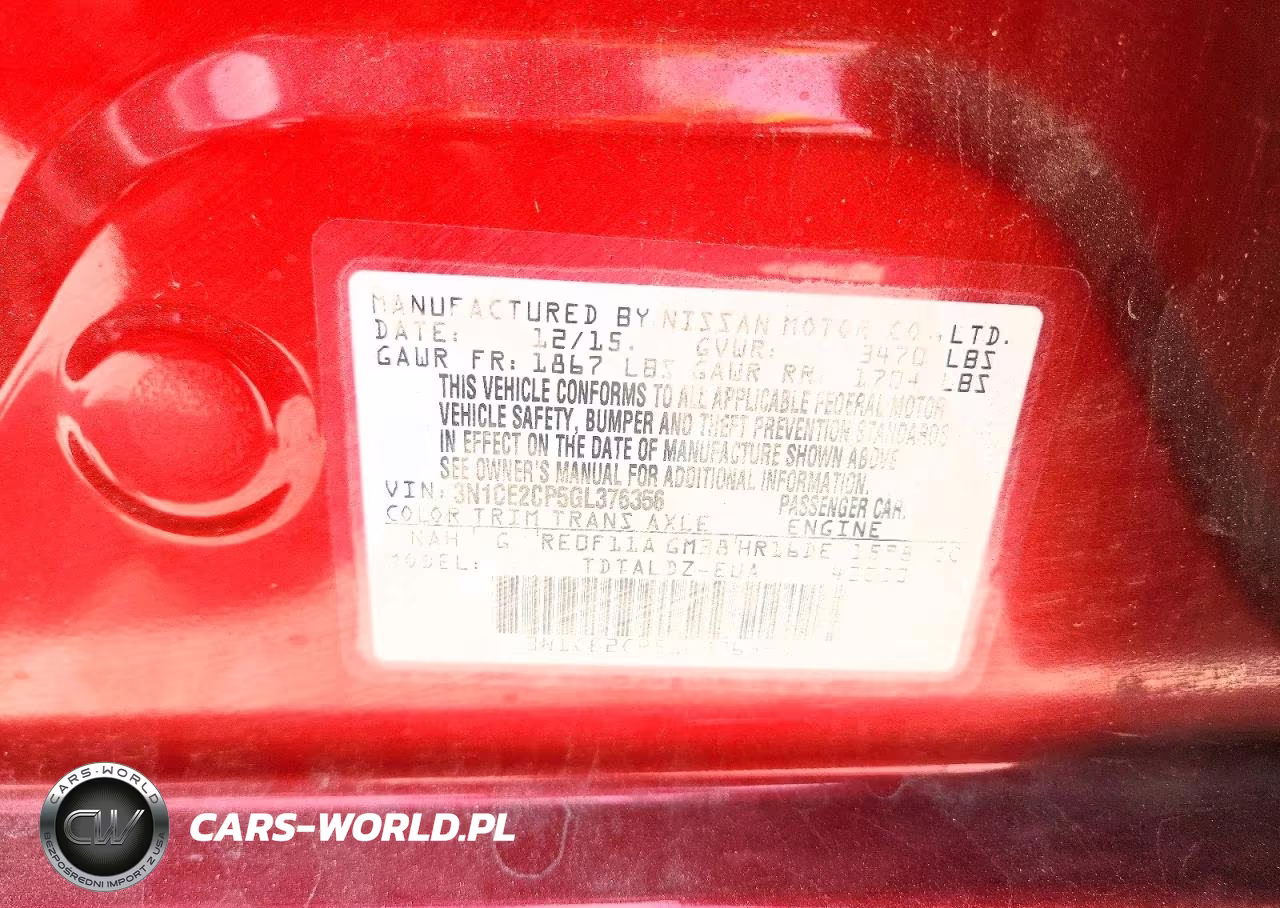 2016 Nissan Versa Note Sv VIN:3N1CE2CP5GL376356 - 12