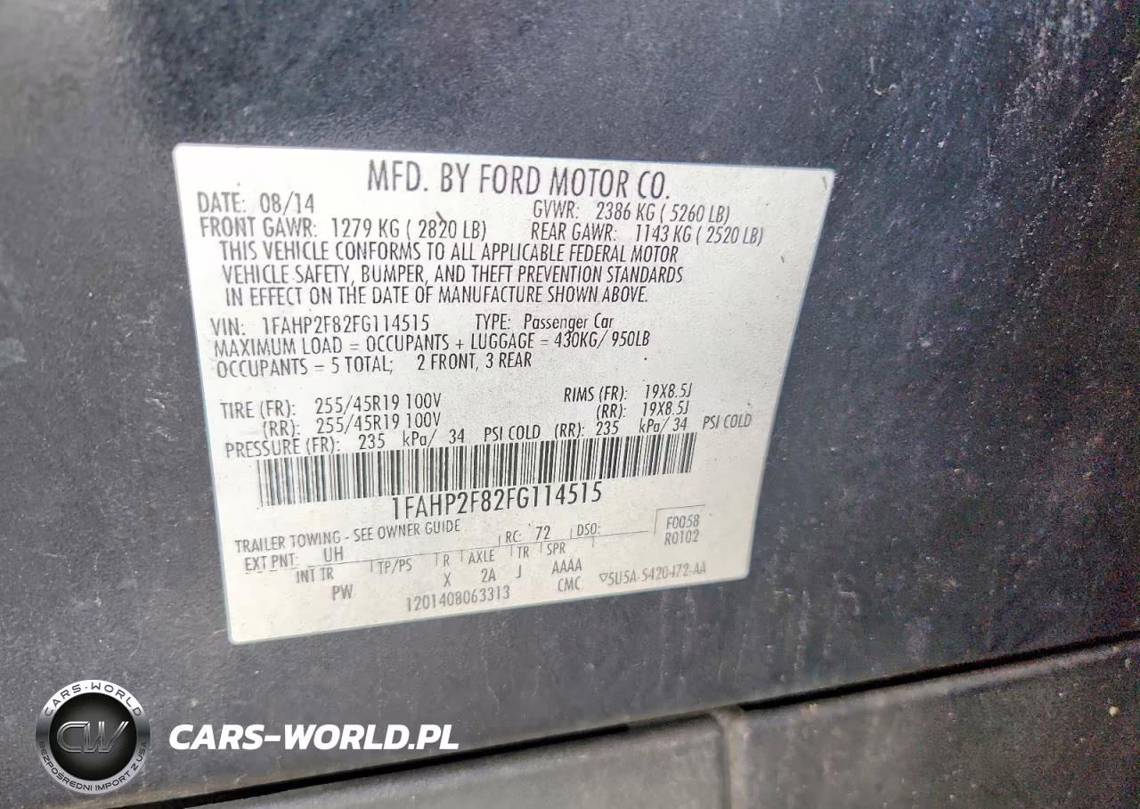 2015 Ford Taurus Limited VIN:1FAHP2F82FG114515 - 12
