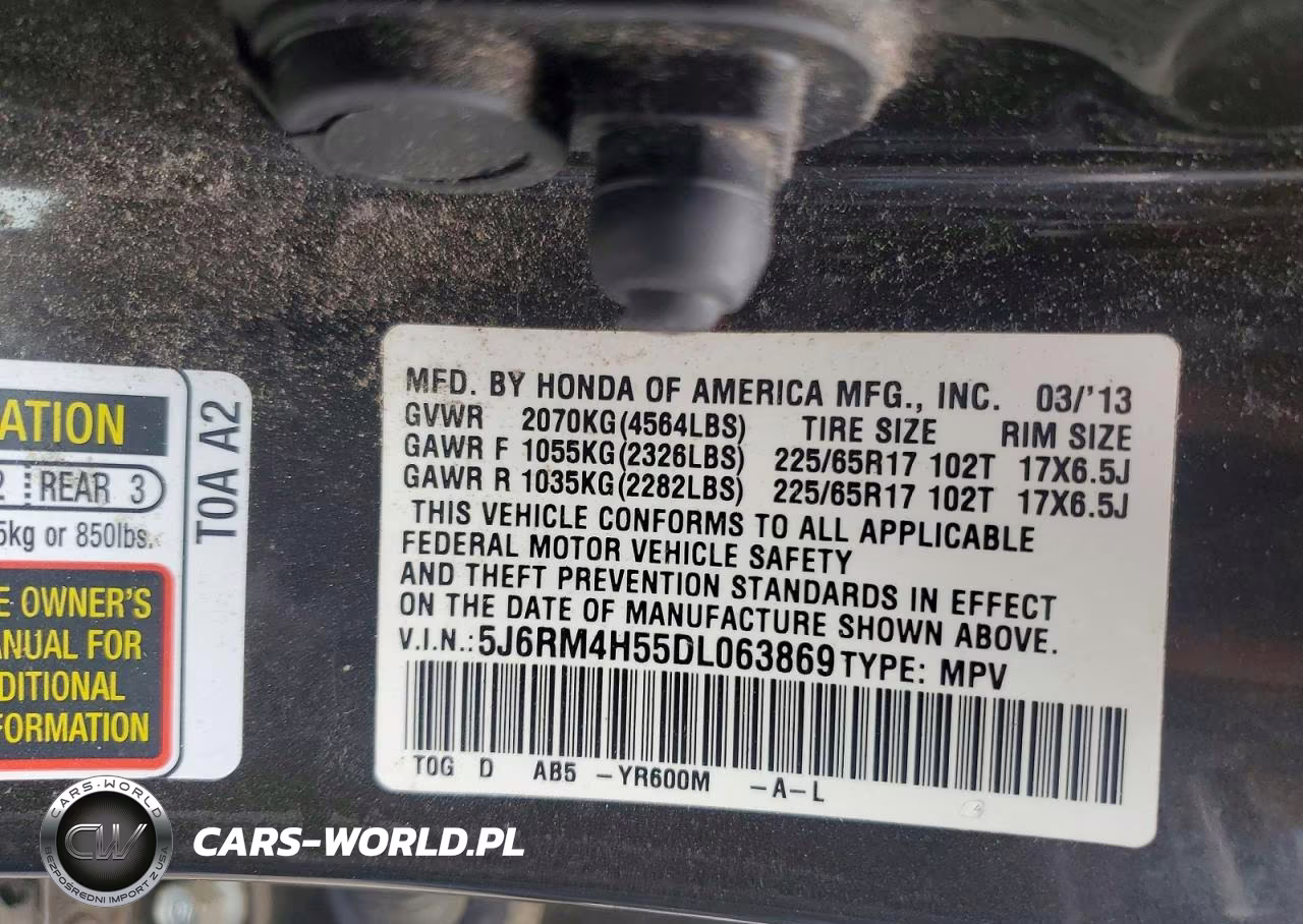 2013 Honda Cr-V Ex VIN:5J6RM4H55DL063869 - 12