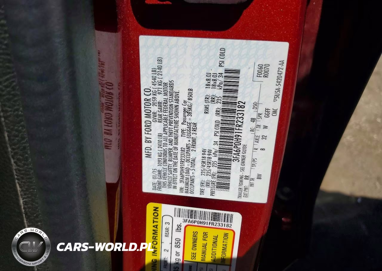 2015 Ford Fusion Se VIN:3FA6P0H91FR233182 - 12